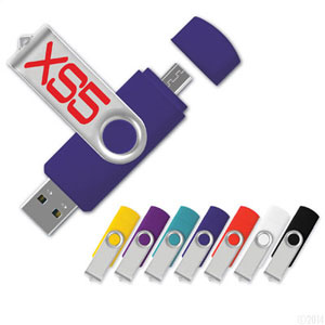 USBOS Memoria USB giratoria con puertos USB y micro USB
